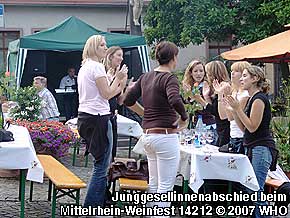 Junggesellinnenabschied beim Rotweinfest am Rhein